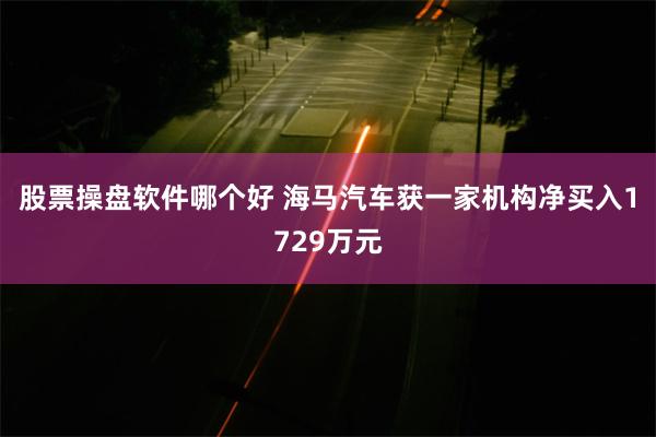 股票操盘软件哪个好 海马汽车获一家机构净买入1729万元