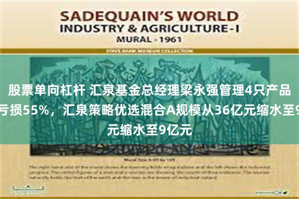 股票单向杠杆 汇泉基金总经理梁永强管理4只产品两只亏损55%，汇泉策略优选混合A规模从36亿元缩水至9亿元