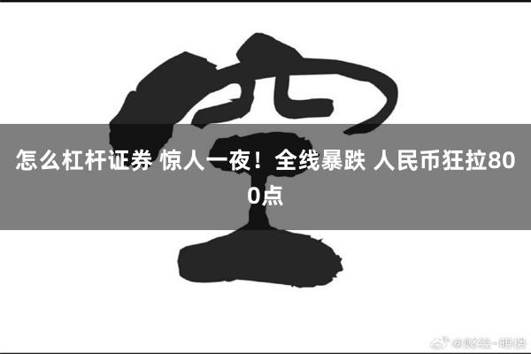 怎么杠杆证券 惊人一夜！全线暴跌 人民币狂拉800点